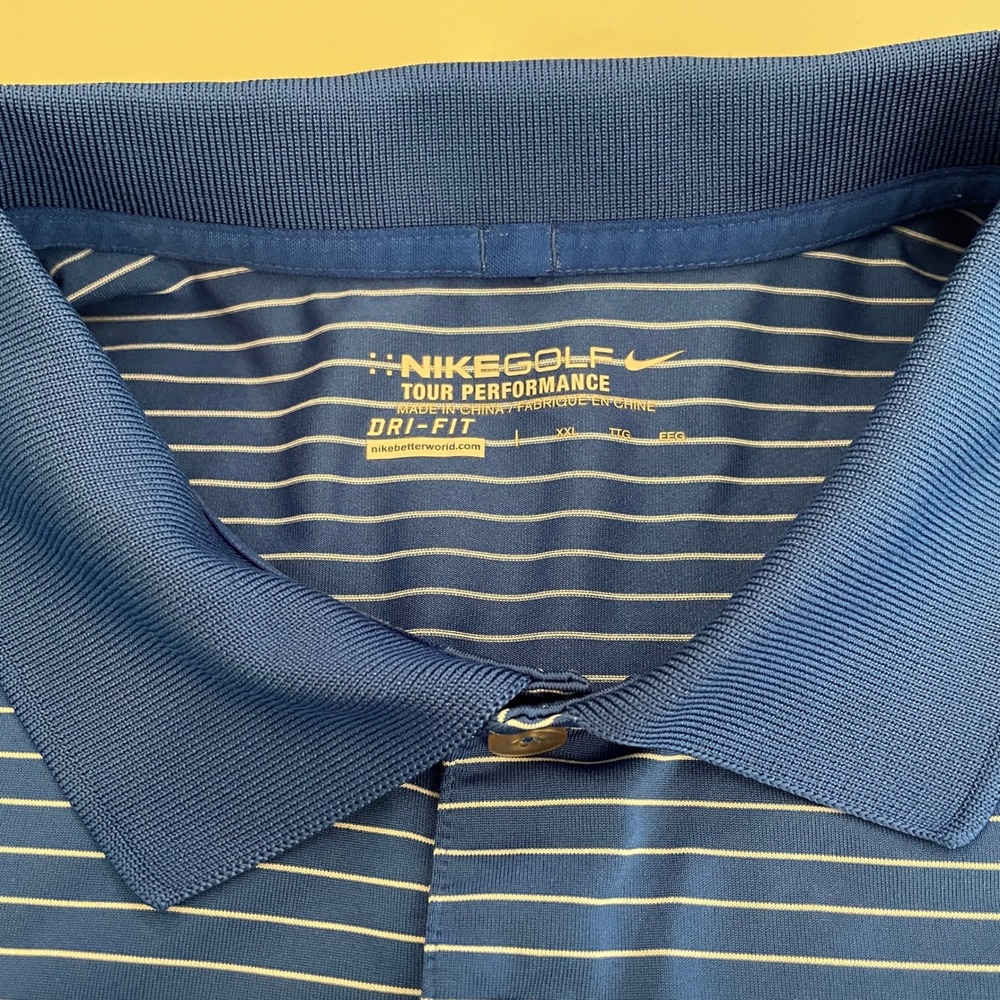 Nike Golf Kentucky Wildcats Polo Shirt Mens XXL Blue Striped Dri-Fit Polo - Picture 11 of 11